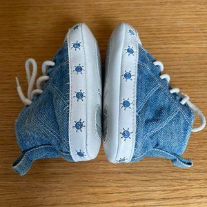 Carter’s Classics Vintage Sneaker Denim High Top Lace Up Baby Shoes Size 4